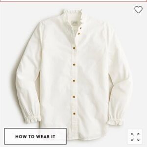 J. Crew Ruffled Cream Blouse
